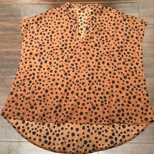 SHEIN Notched Neck Allover Print Top NWOT